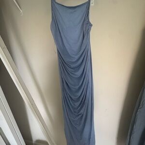 See You Monday One Shoulder Blue Dress